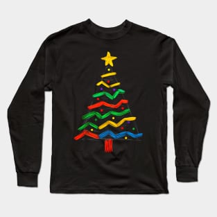 Crayon Christmas Tree #3 Long Sleeve T-Shirt